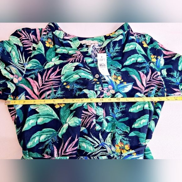 NWT Loft brand "The Tropical Loft" Coquette, peasent sleeve babydoll dress. - Picture 3 of 9